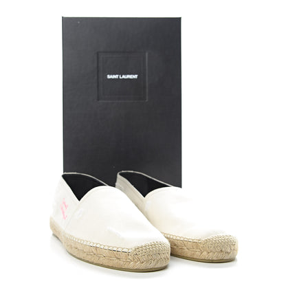 Saint Laurent Canvas Elba Logo Embroidered Espadrilles 45 Panna 9 of 9