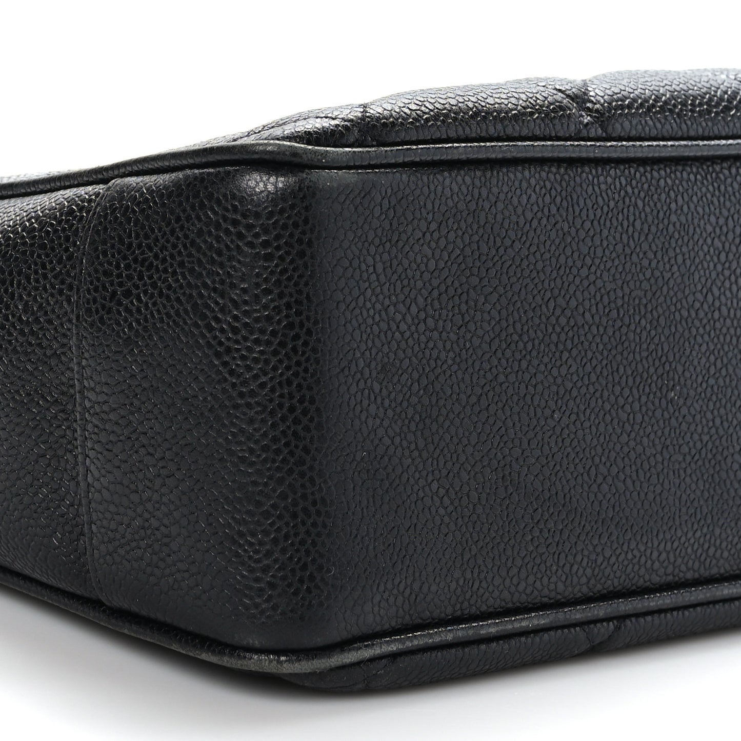 Caviar Quilted Flap Shoulder Bag Black