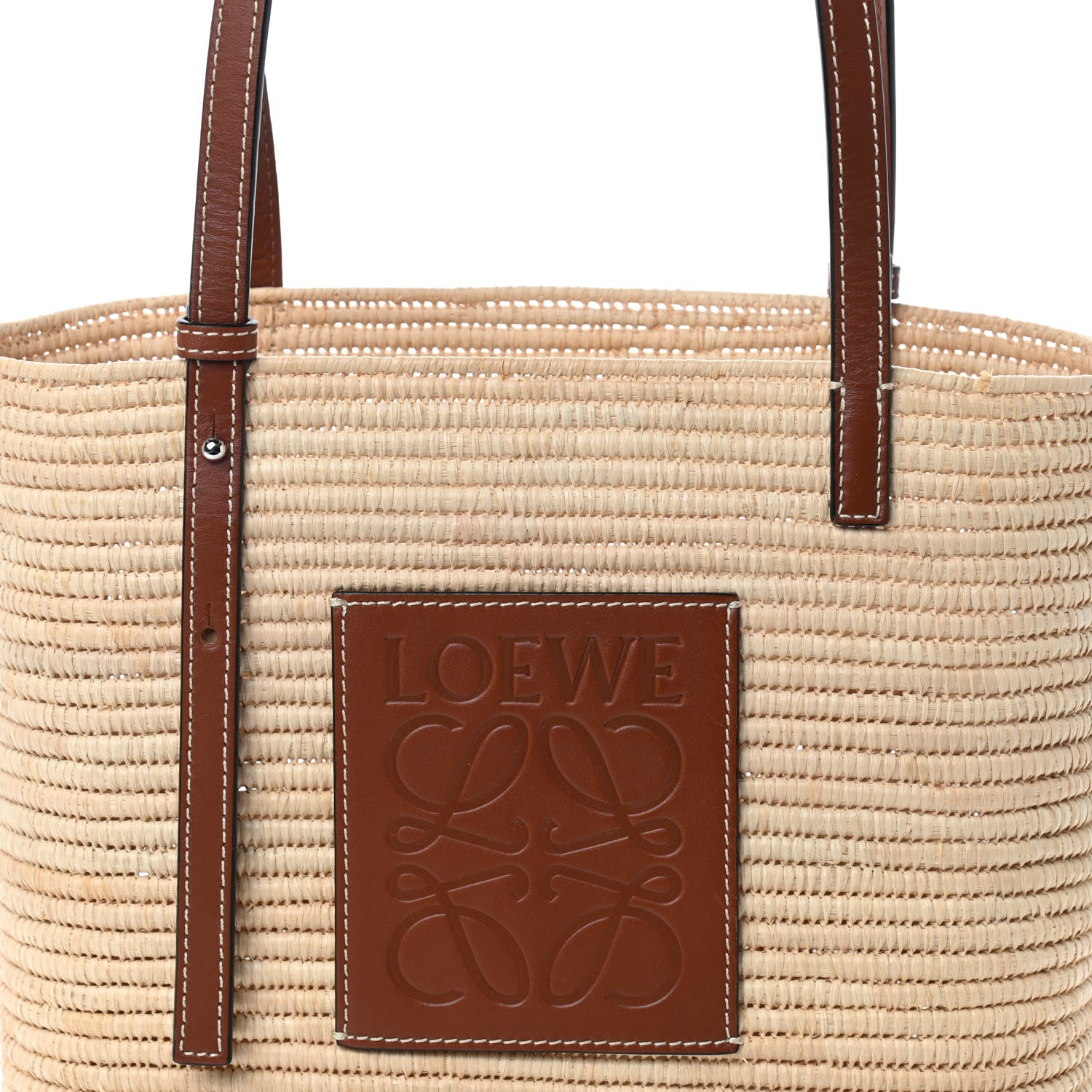 Loewe Raffia Square Basket Tote Bag Natural Tan 7 of 11
