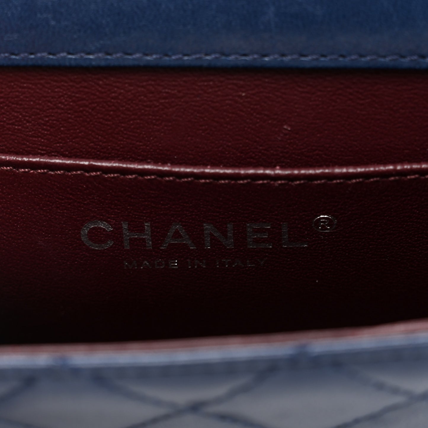 Lambskin Quilted Mini Crossing Times Flap Blue
