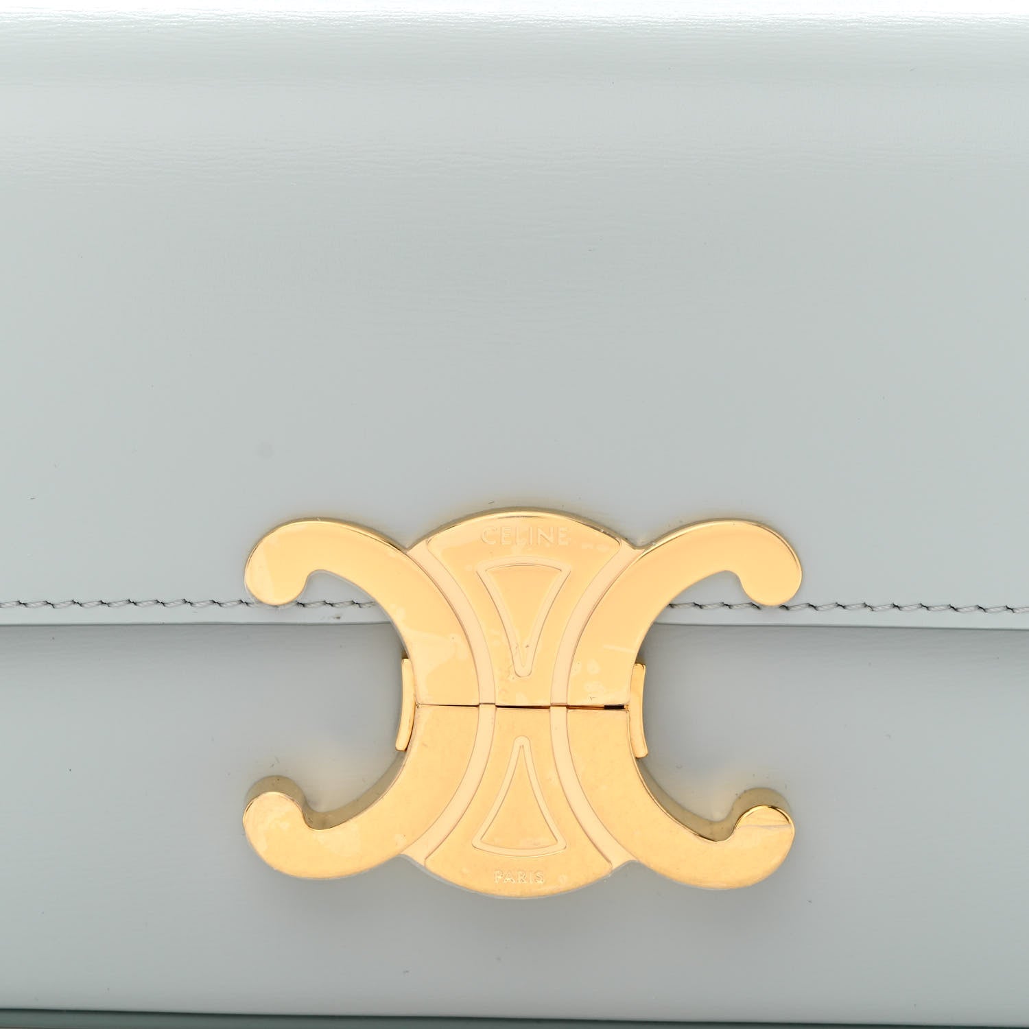 Celine Shiny Calfskin Triomphe Shoulder Bag Soft Blue 10 of 13