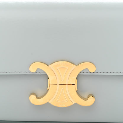Celine Shiny Calfskin Triomphe Shoulder Bag Soft Blue 10 of 13