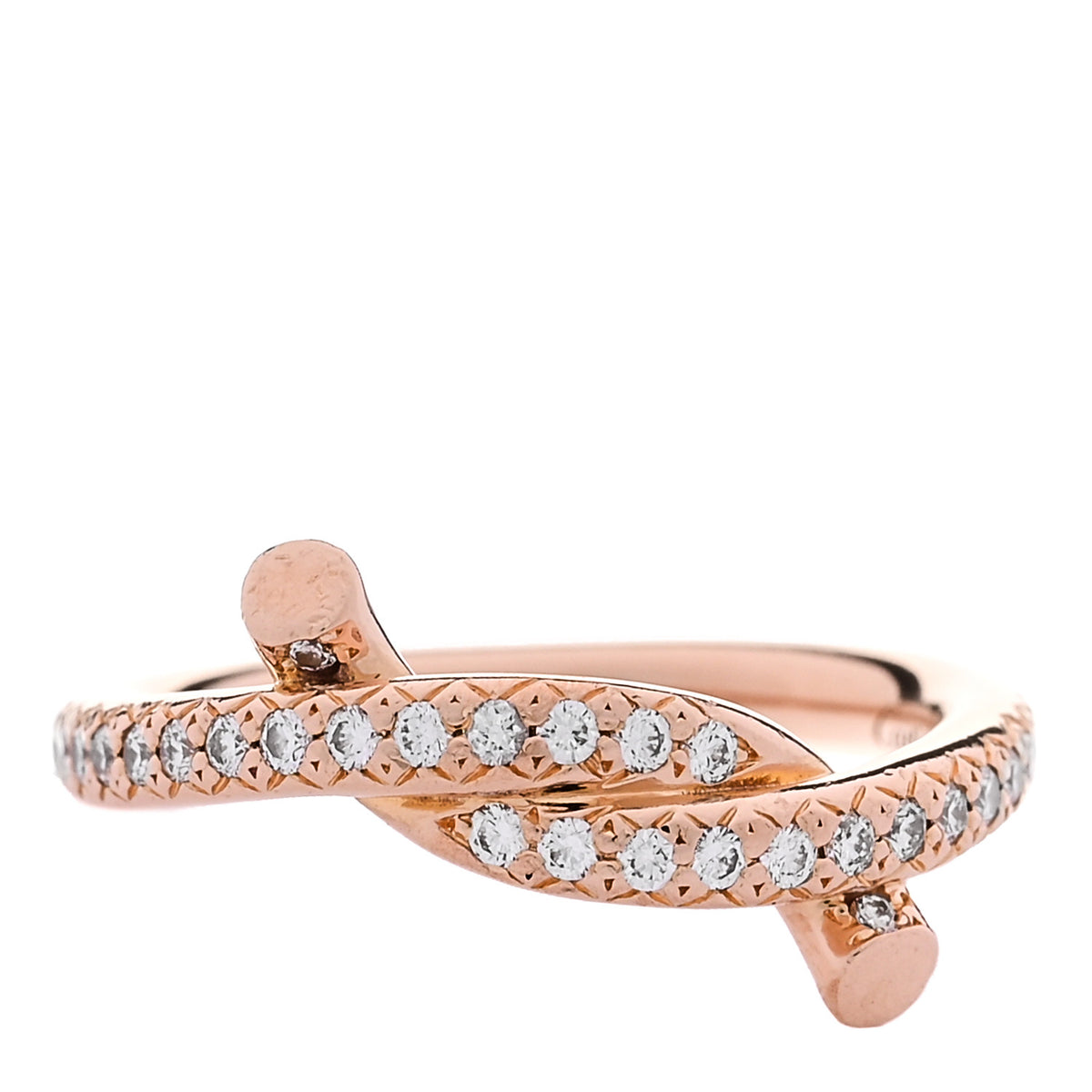 Cartier 18K Pink Gold Diamond Entrelaces Ring 48 4.5 1 of 6