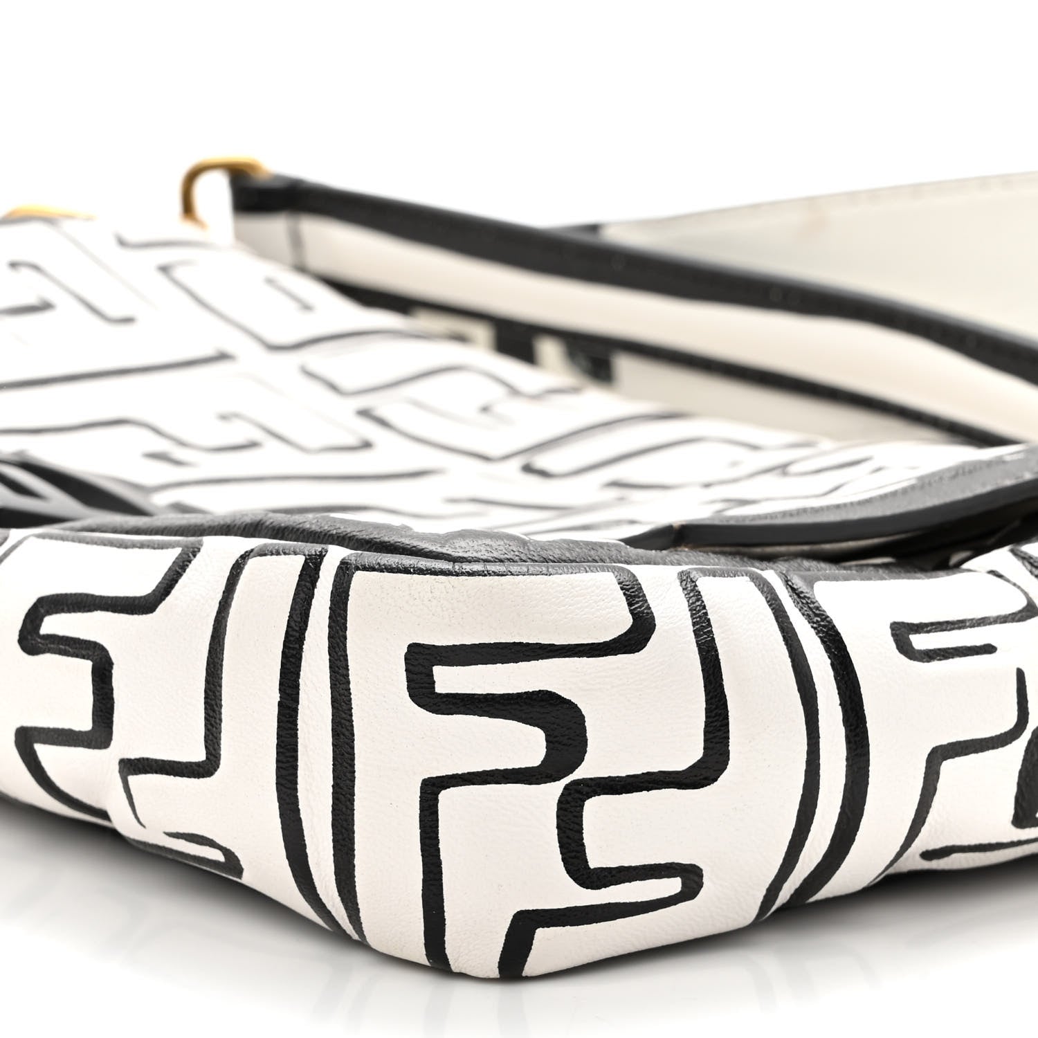 Fendi X JOSHUA VIDES Nappa FF Embossed Baguette White Black 10 of 10