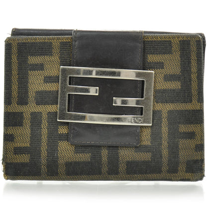 Fendi Zucca Compact Wallet Tobacco 1 of 9