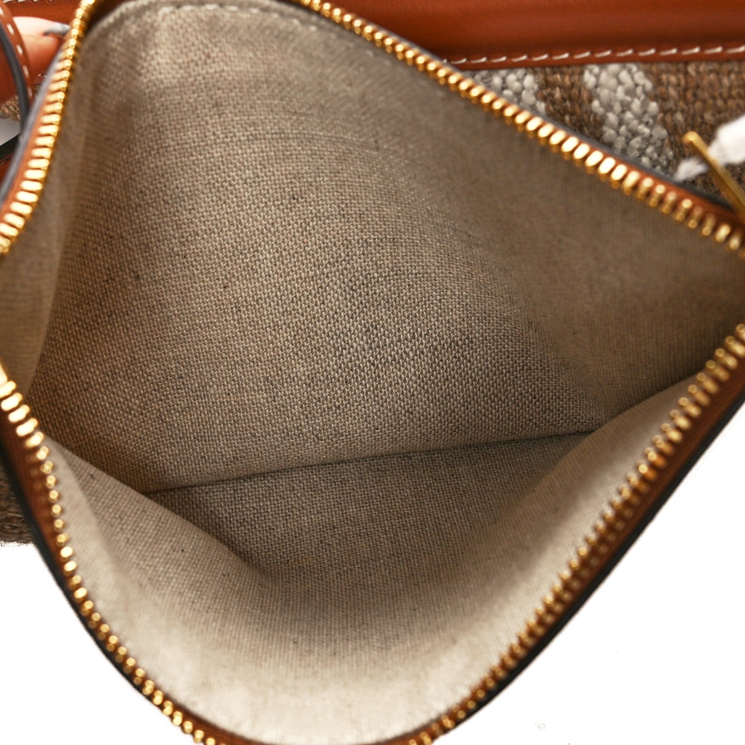 Celine Canvas Smooth Calfskin Logo Bucket 16 Bag Beige Tan 6 of 10