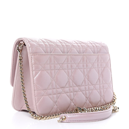 Christian Dior Pearly Lambskin Cannage Miss Dior Promenade Pouch Lotus 3 of 11