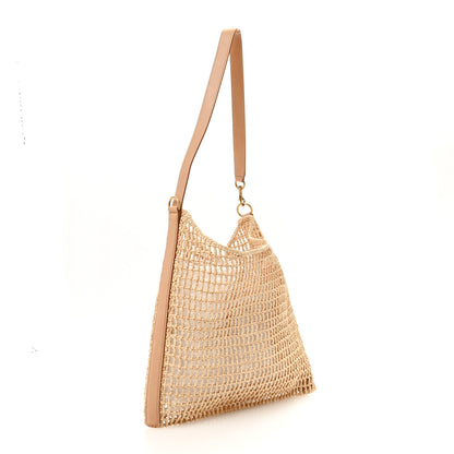 Saint Laurent Raffia Calfskin Oxalis Shoulder Bag Naturale Vintage Brown 3 of 13