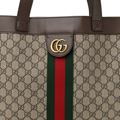 Gucci GG Supreme Monogram Web Large Ophidia Vertical Shopping Tote Brown 9 of 13
