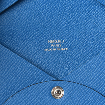 Hermes Epsom Calvi Card Case Bleu Zanzibar 6 of 6
