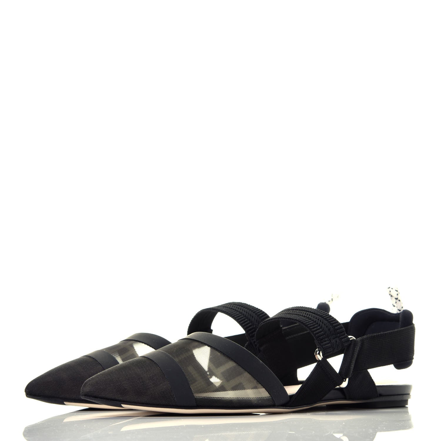 Fendi Technical Mesh FF Colibri Slingback Ballerina Flats 38.5 Black 3 of 7