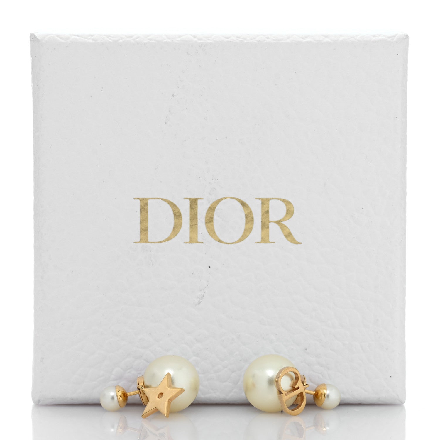 Christian Dior Pearl Mise En Dior Logo Tribal Earrings 5 of 5