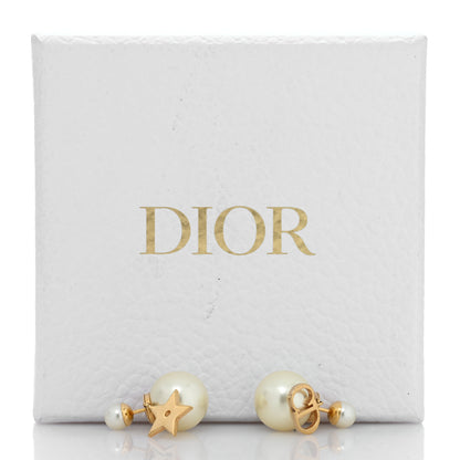 Christian Dior Pearl Mise En Dior Logo Tribal Earrings 5 of 5