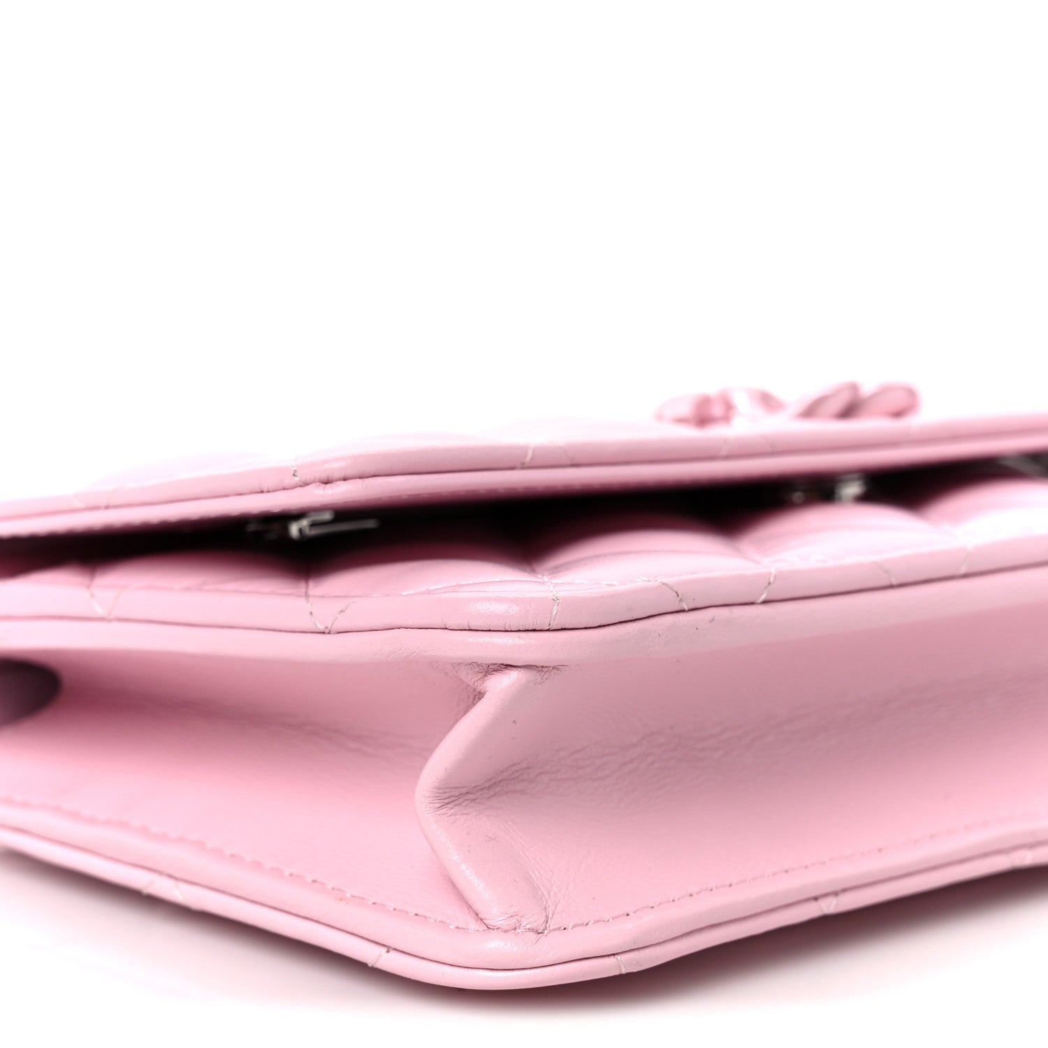 Chanel Calfskin Quilted Pearly CC Wallet On Chain WOC Pink 10 of 11