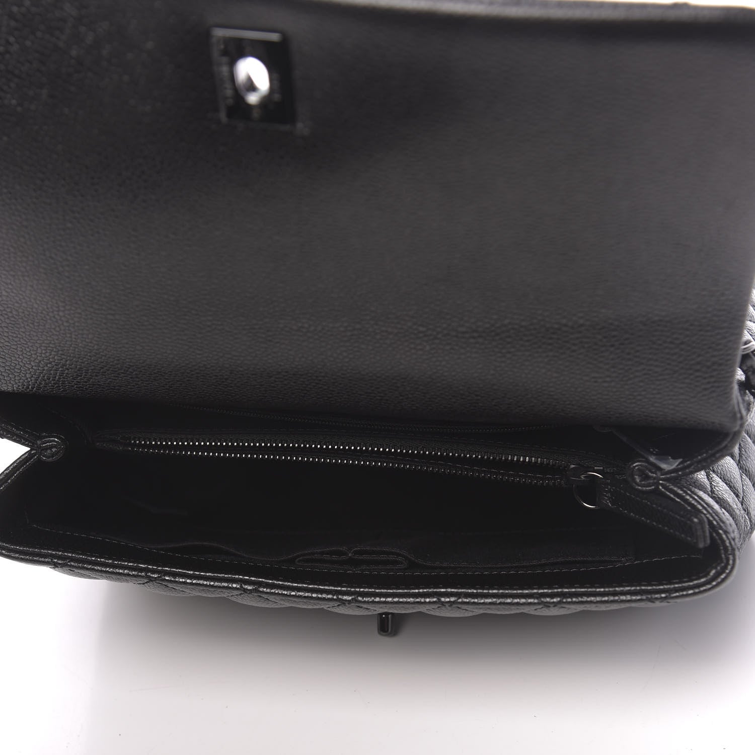 Chanel Caviar Quilted Small Coco Handle Flap So Black 6 of 11