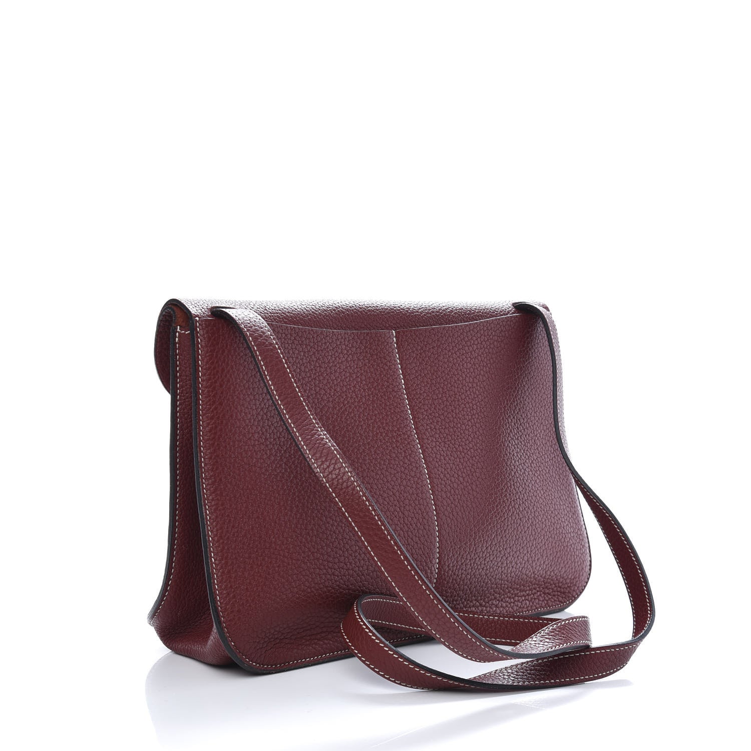 Hermes Taurillon Clemence Halzan 31 GM Rouge H 5 of 16
