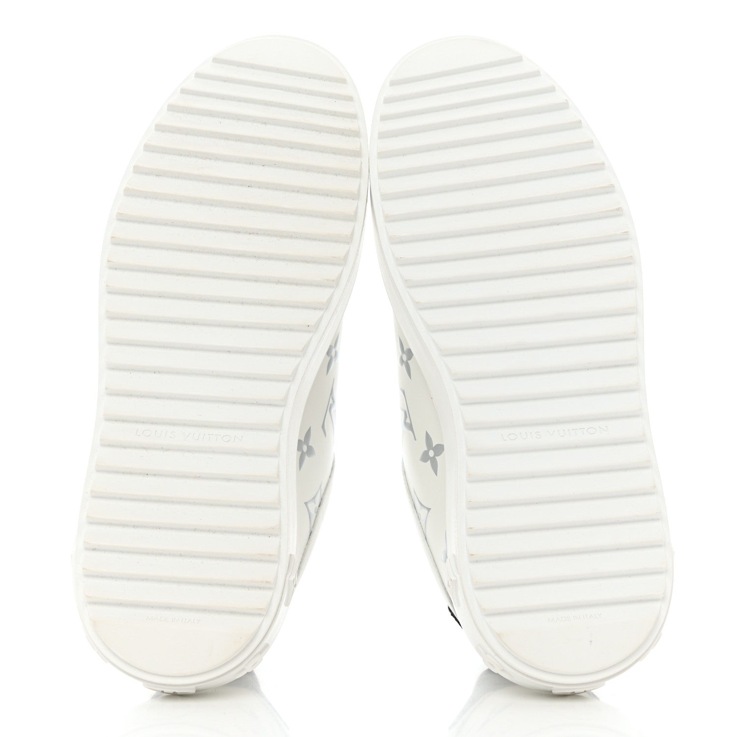 Louis Vuitton Calfskin Monogram Debossed Time Out Sneakers 36 White Silver 6 of 10