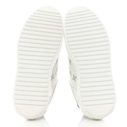 Louis Vuitton Calfskin Monogram Debossed Time Out Sneakers 36 White Silver 6 of 10