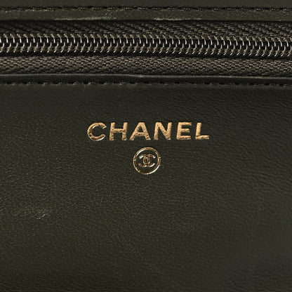 Chanel Lambskin Quilted Pick Me Up Wallet On Chain WOC Green 6 of 11