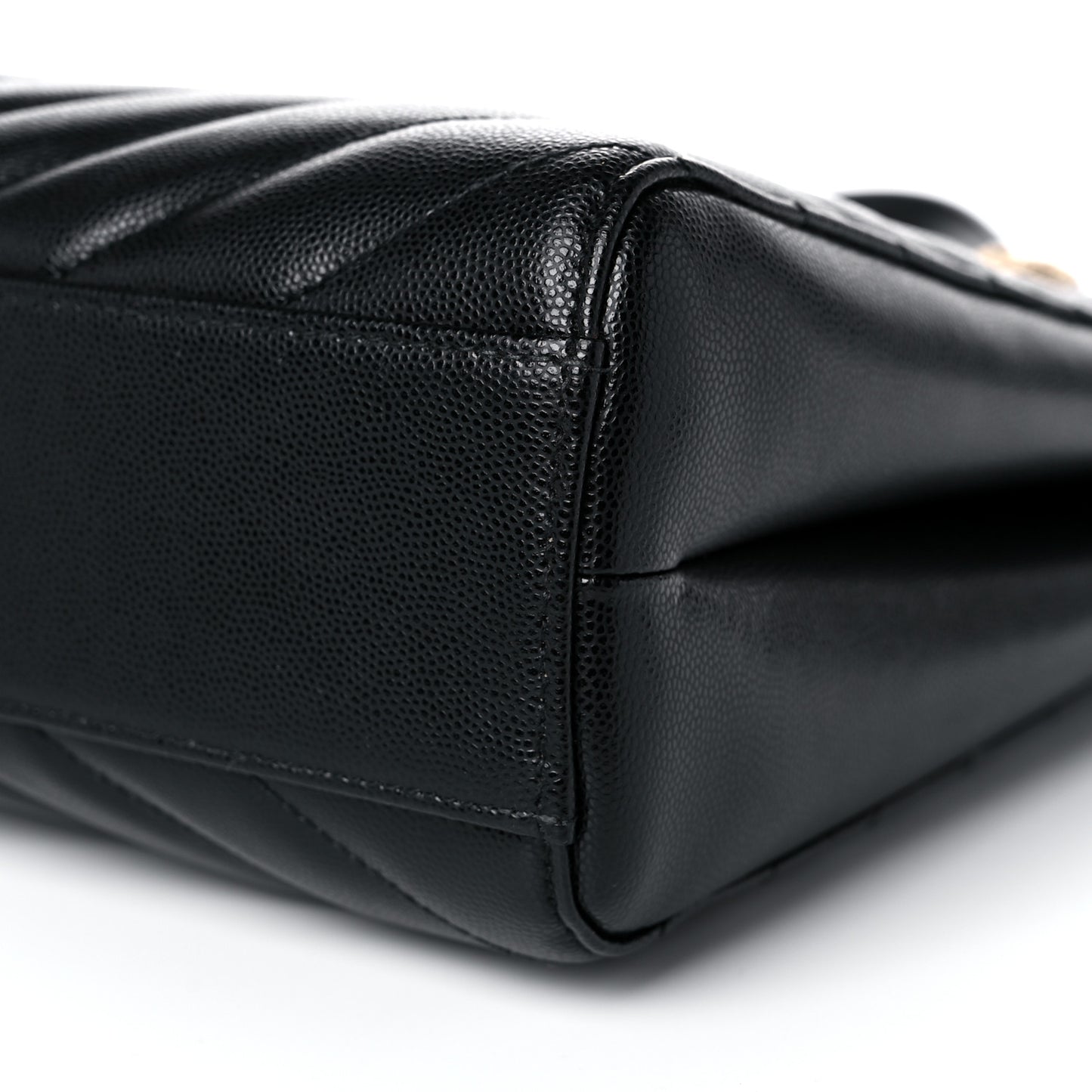 Grain De Poudre Matelasse Chevron Medium Tribeca Shopping Bag Black