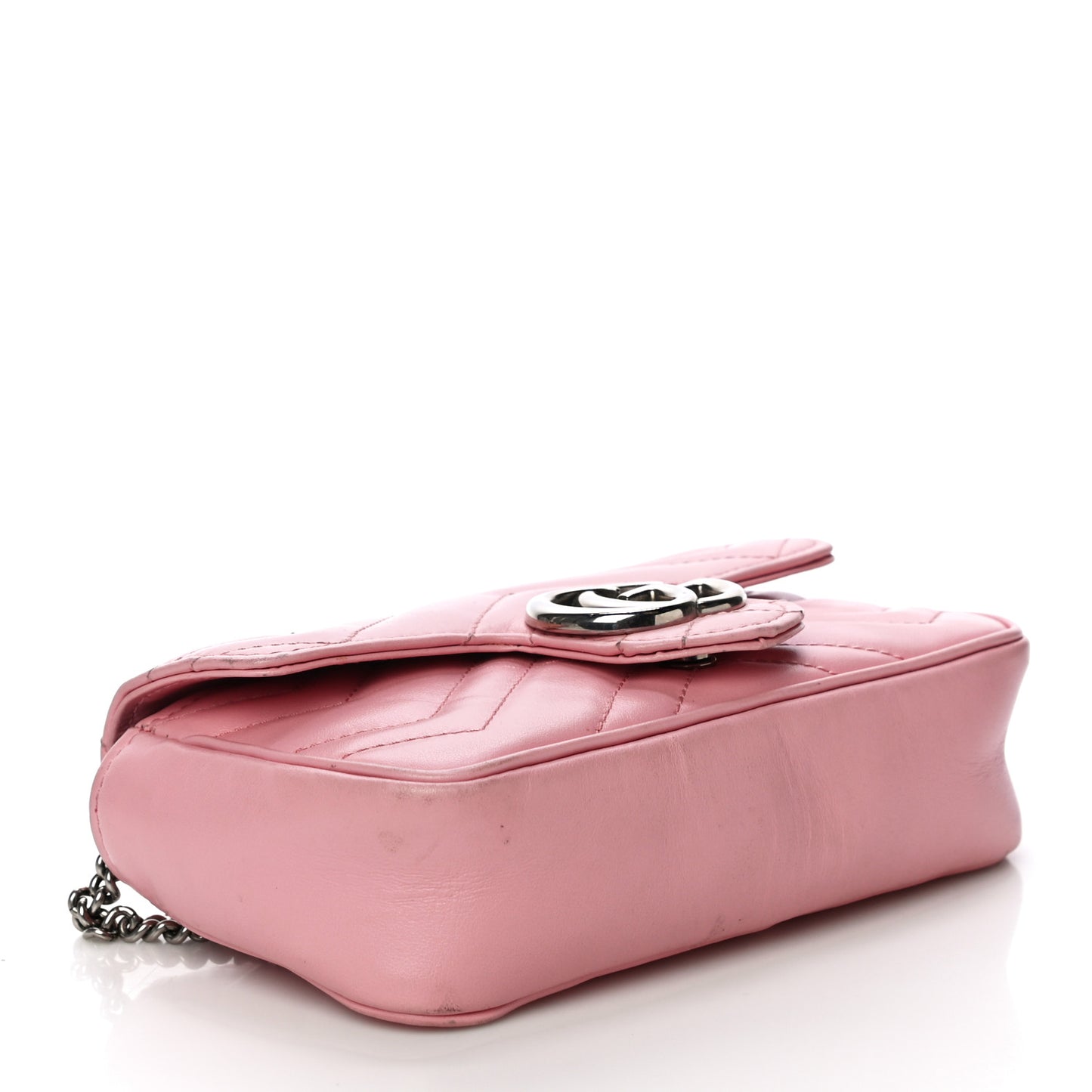 Calfskin Matelasse Super Mini GG Marmont Shoulder Bag Wild Rose