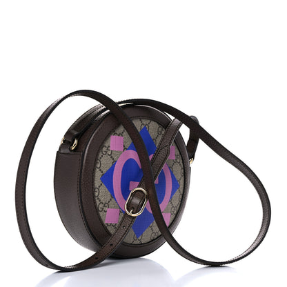 Gucci GG Supreme Monogram Equestrian Web Mini Ophidia Round Shoulder Bag Brown 3 of 10