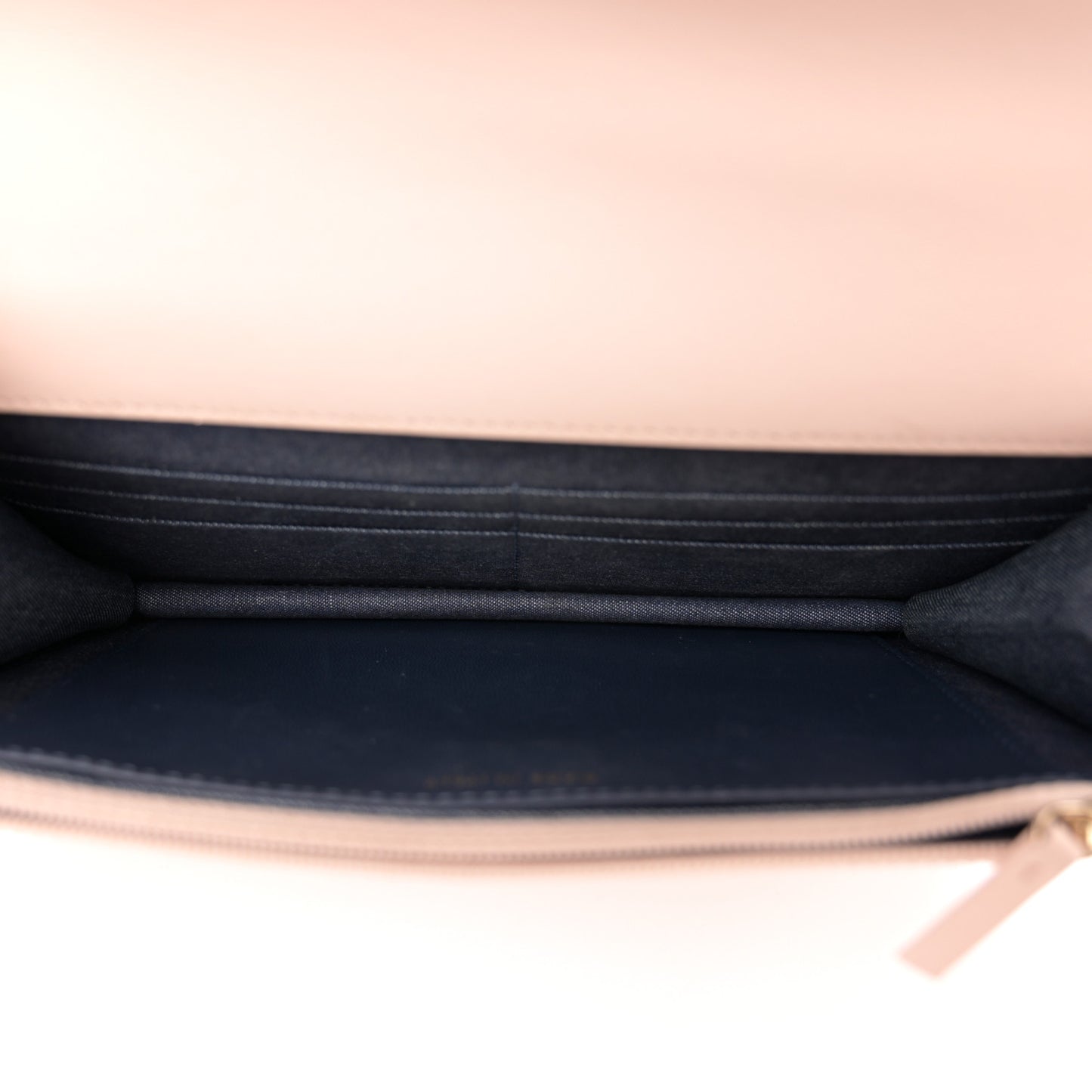 Lambskin Plexi Quilted Wallet On Chain WOC Light Beige