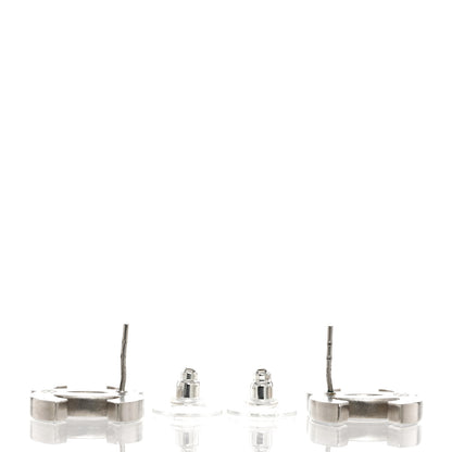 Chanel Lambskin CC Earrings Black Silver 3 of 4