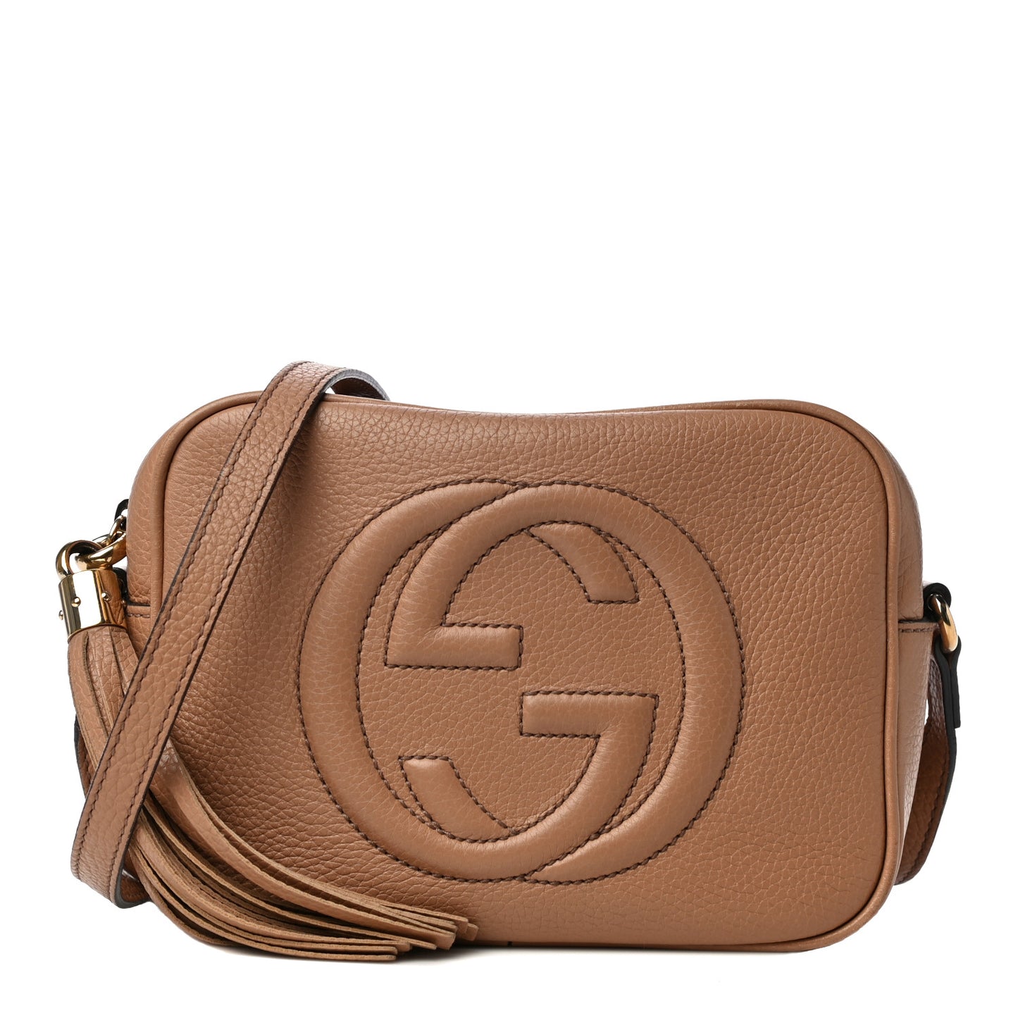 Pebbled Calfskin Small Soho Disco Bag Camelia