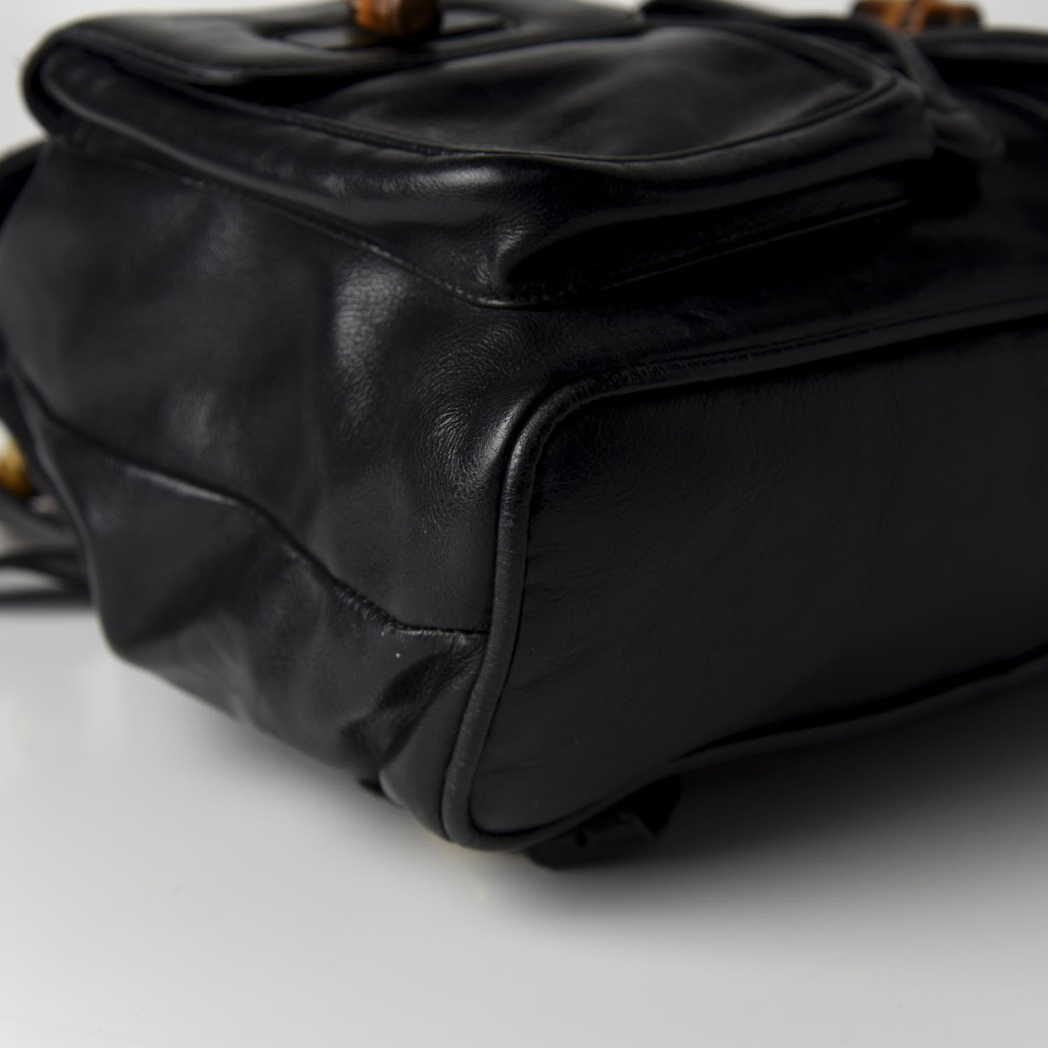 Gucci Calfskin Bamboo Backpack Black 5 of 12