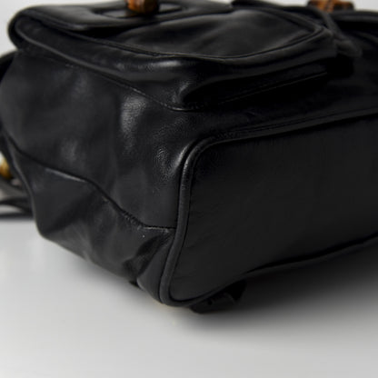 Gucci Calfskin Bamboo Backpack Black 5 of 12