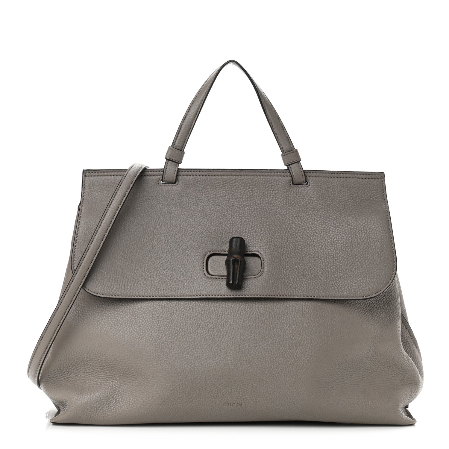 Gucci Cellarius Calfskin Large Bamboo Daily Top Handle Bag Storm Grey 1 of 10