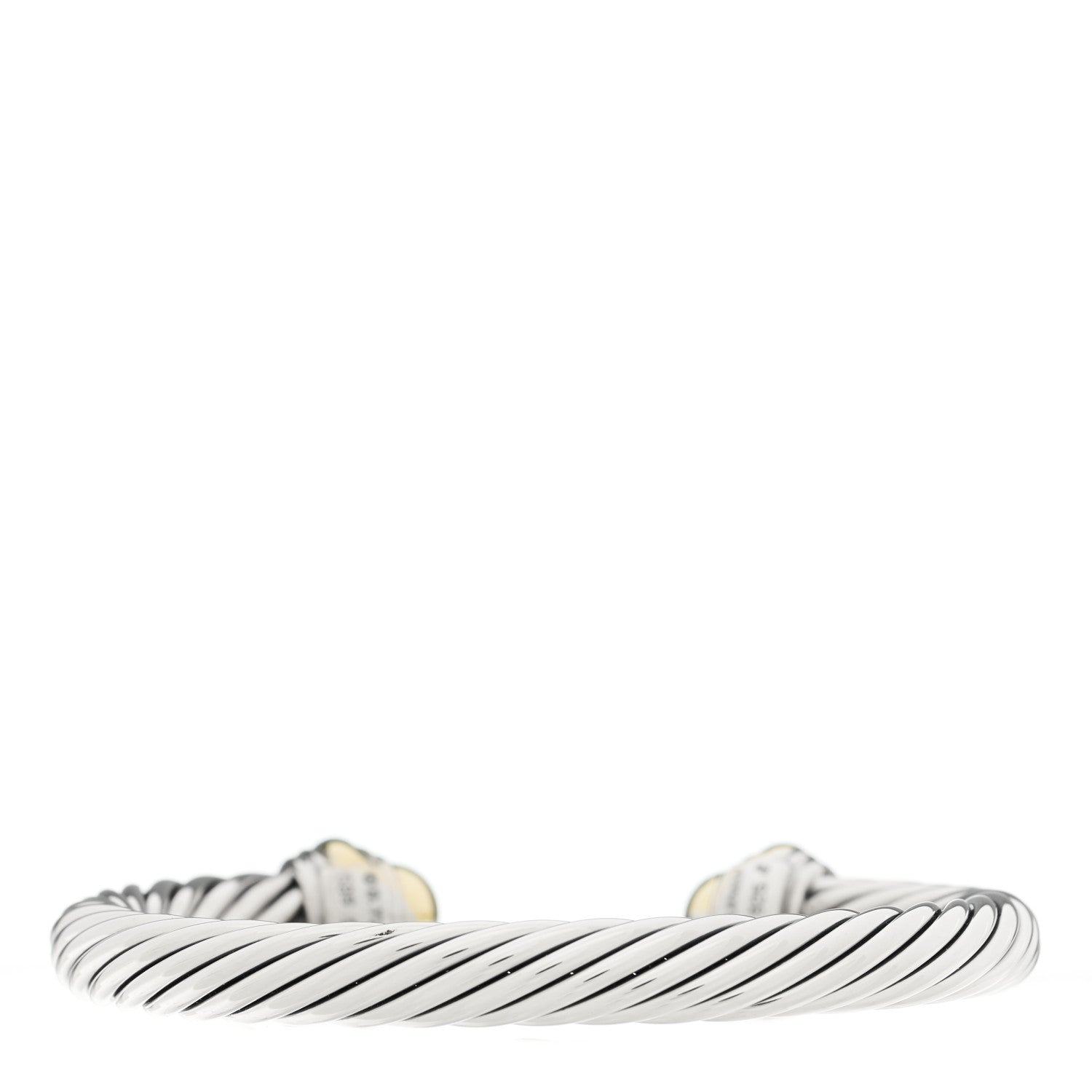 David Yurman Sterling Silver 14K Yellow Gold 7mm Cable Classics Dome Bracelet 2 of 3