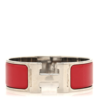 Hermes Enamel Wide Clic Clac H Bracelet PM Rouge Vif 1 of 5