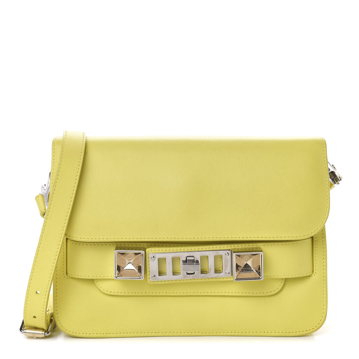 Calfskin Mini PS11 Classic Shoulder Bag Lemon