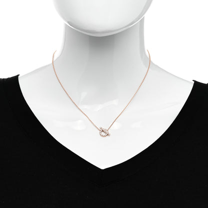 Hermes 18K Rose Gold Diamond Finesse Pendant Necklace 2 of 5