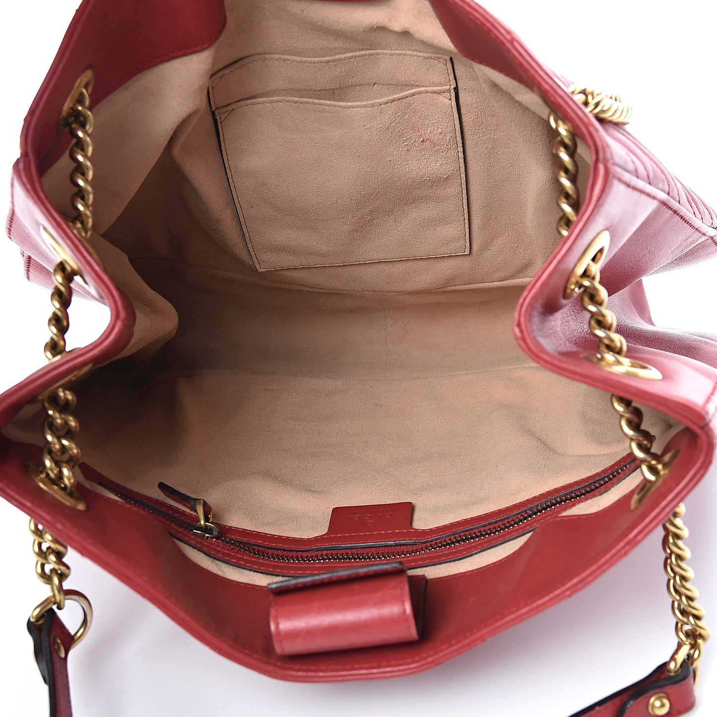 Calfskin Matelasse Medium GG Marmont Shoulder Tote Bag Hibiscus Red
