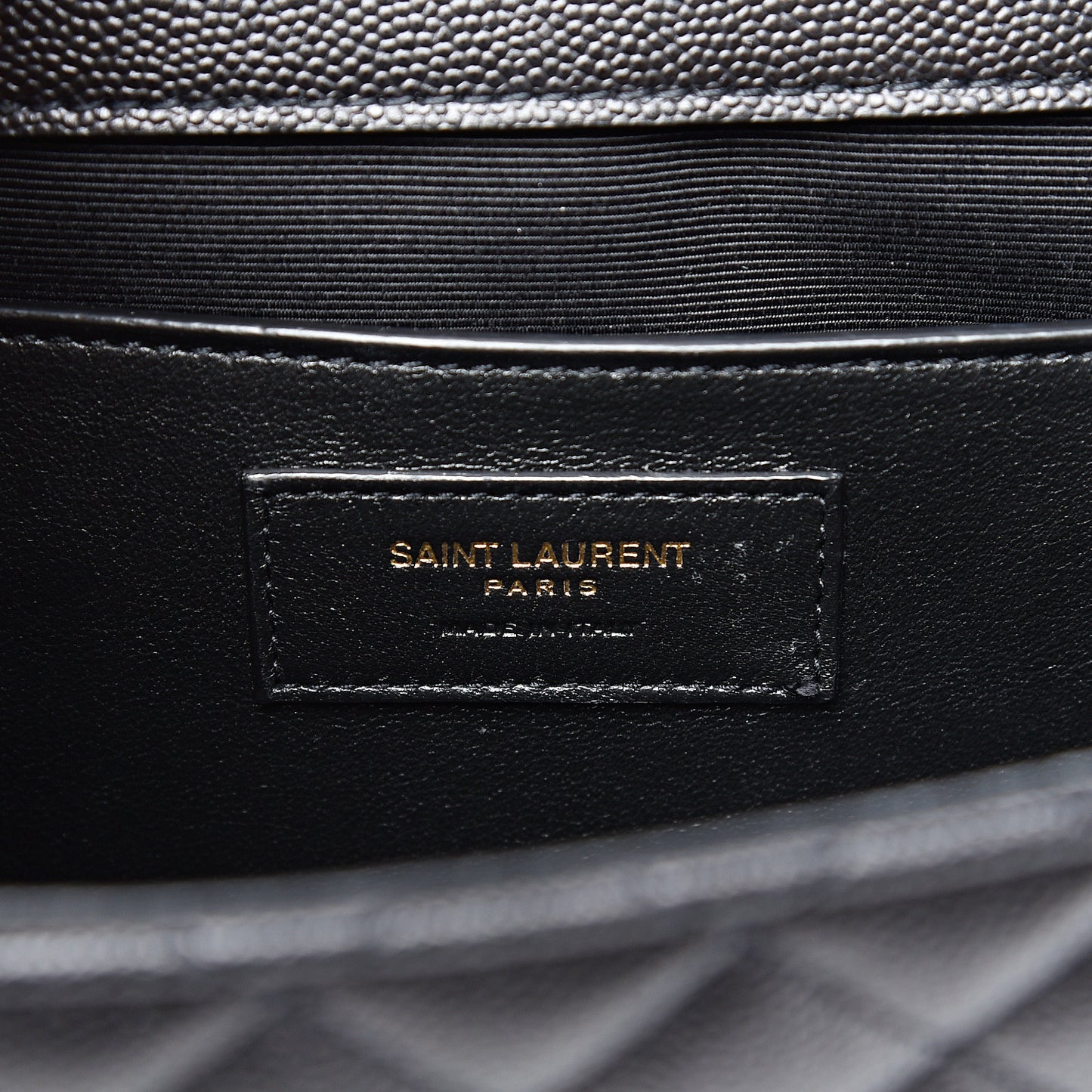 Grain De Poudre Textured Mixed Matelasse Triquilt Medium Monogram Satchel Black