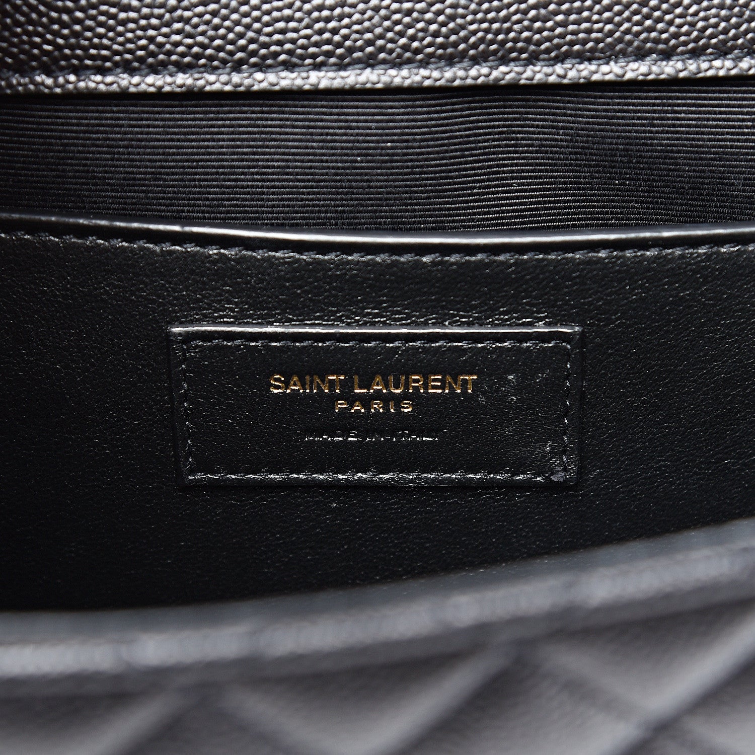 Saint Laurent Grain De Poudre Textured Mixed Matelasse Triquilt Medium Monogram Satchel Black 6 of 10