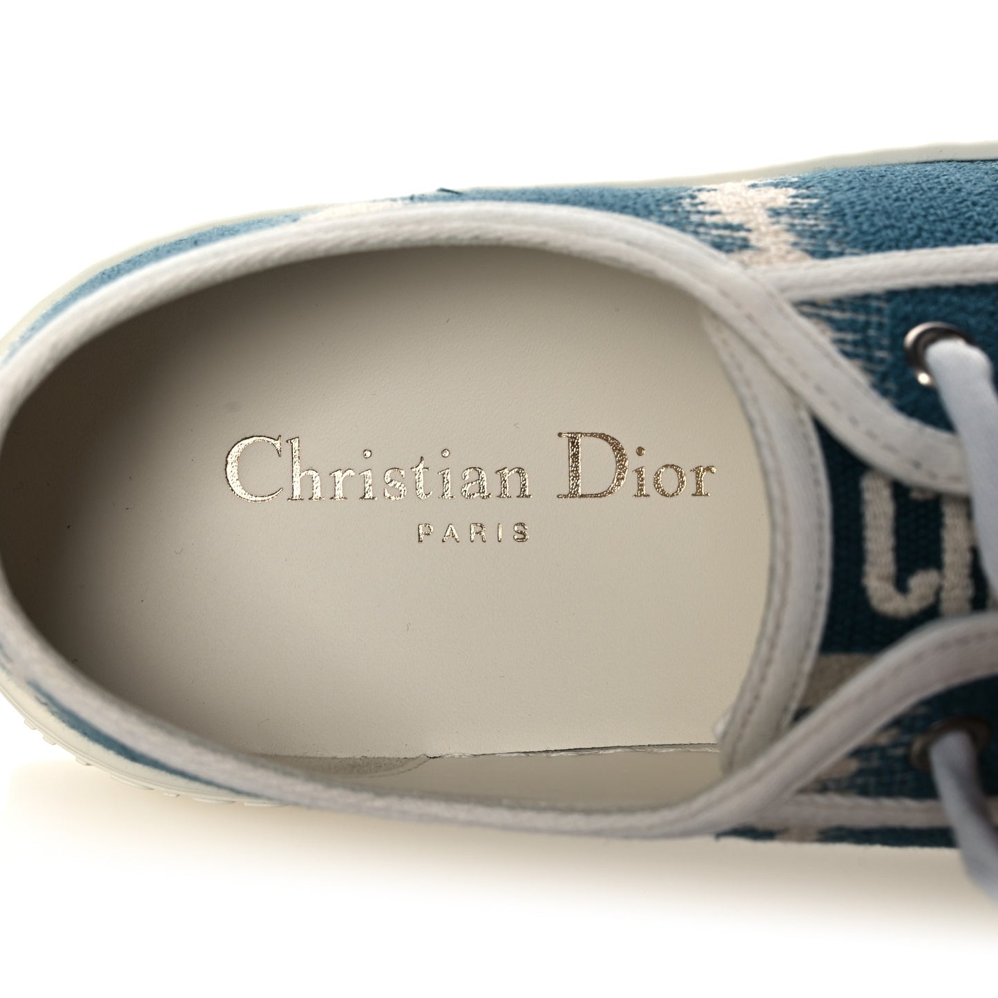 Cotton D-Stripes Walk'N'Dior Low Top Sneakers 39 Deep Ocean