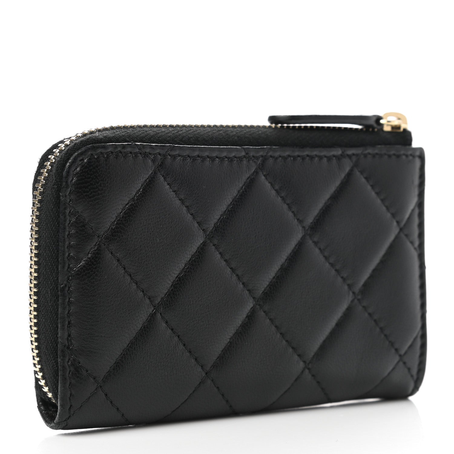 Chanel Lambskin Quilted Key Holder Case Black 3 of 8