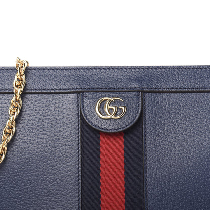 Gucci Textured Calfskin Web Small Ophidia Chain Shoulder Bag Blue Agata 11 of 11