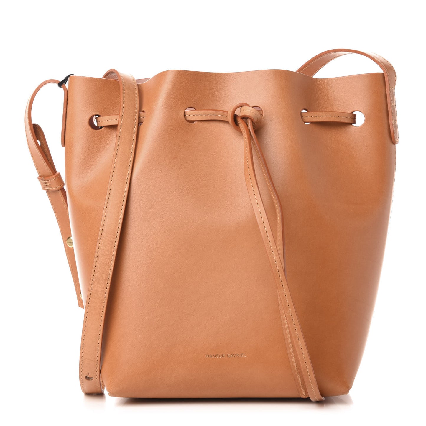Calfskin Mini Bucket Bag Cammello Rosa