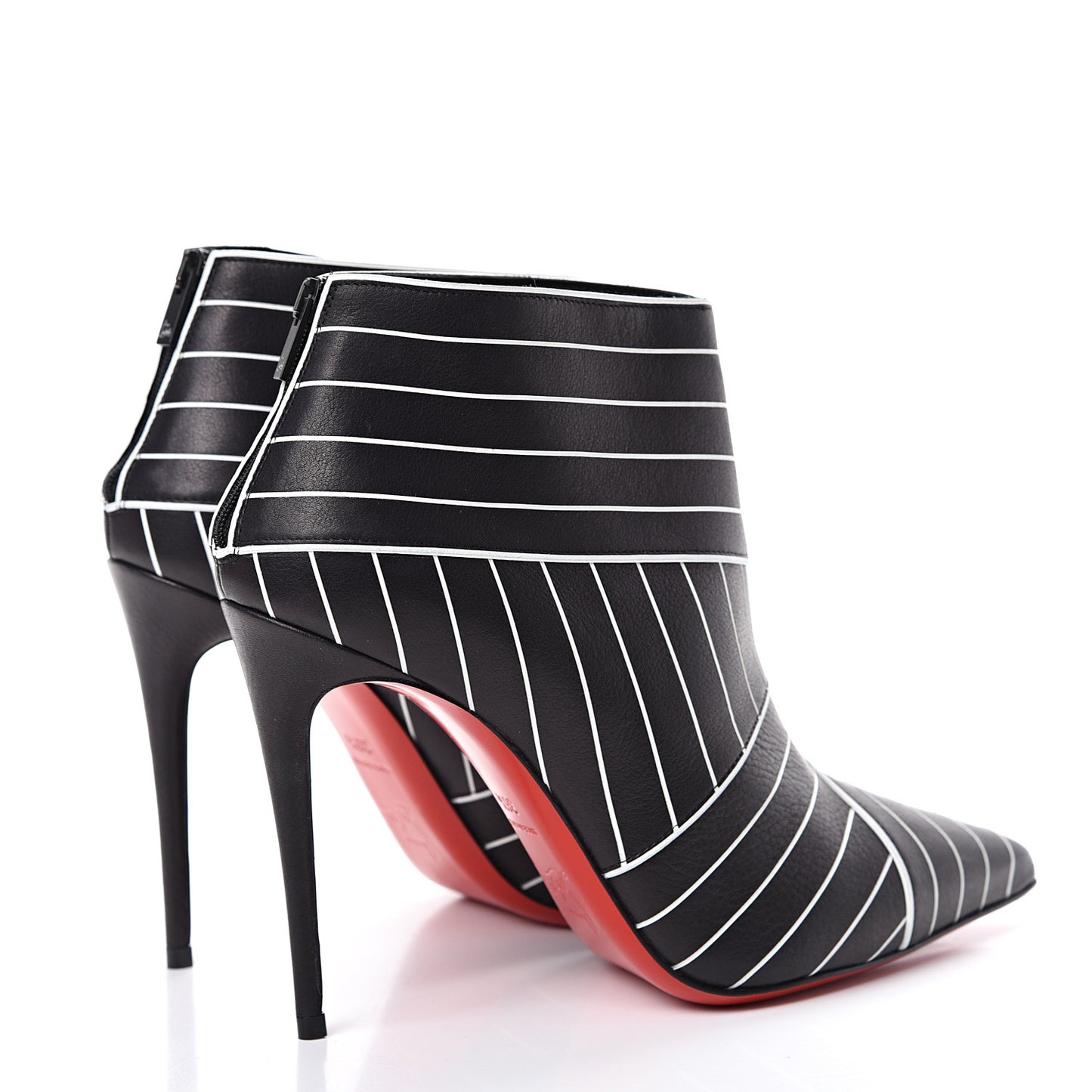 Calfskin Josselyn 100 Booties 36.5 Black White
