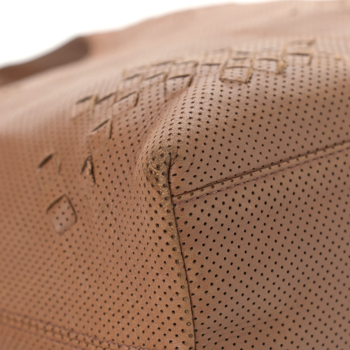 Nappa Intrecciato Perforated Regent Tote Noce