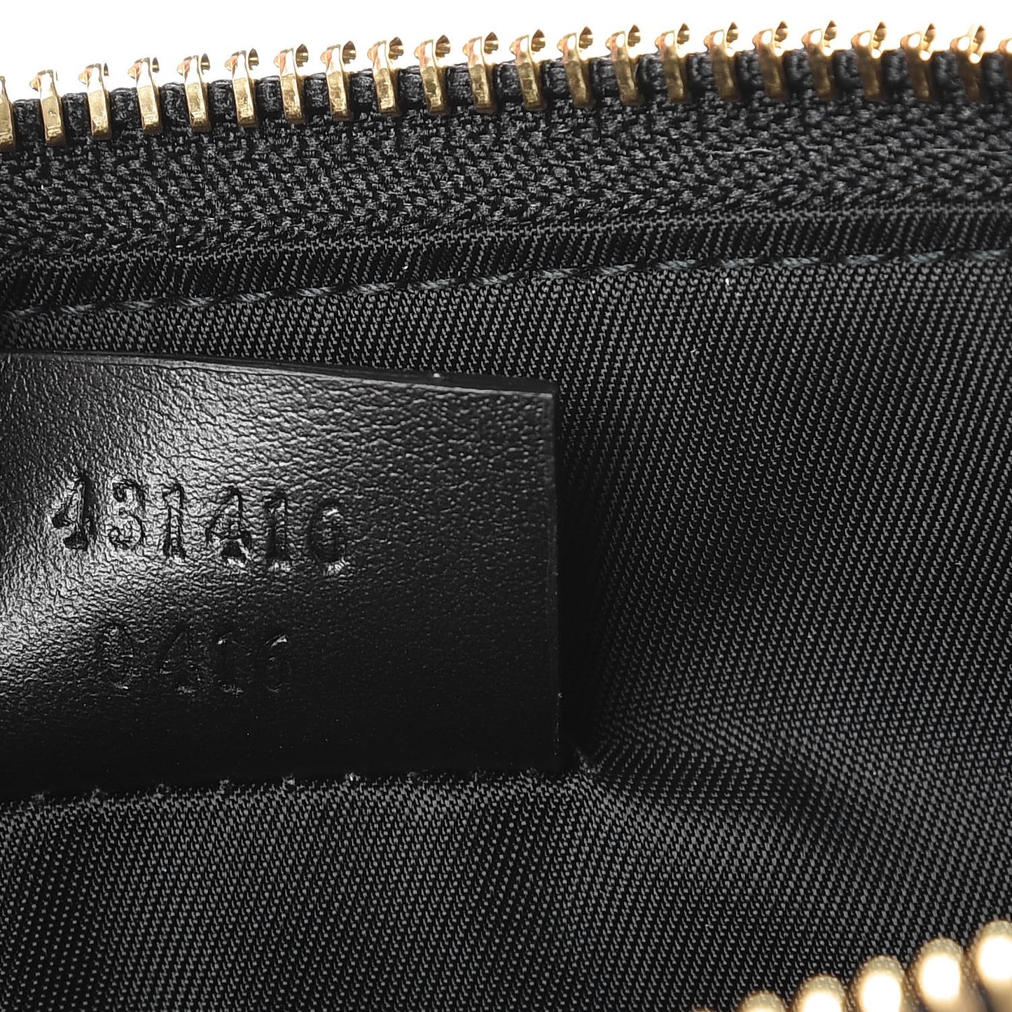 Calfskin Blind For Love Embroidered Large Zip Pouch Black