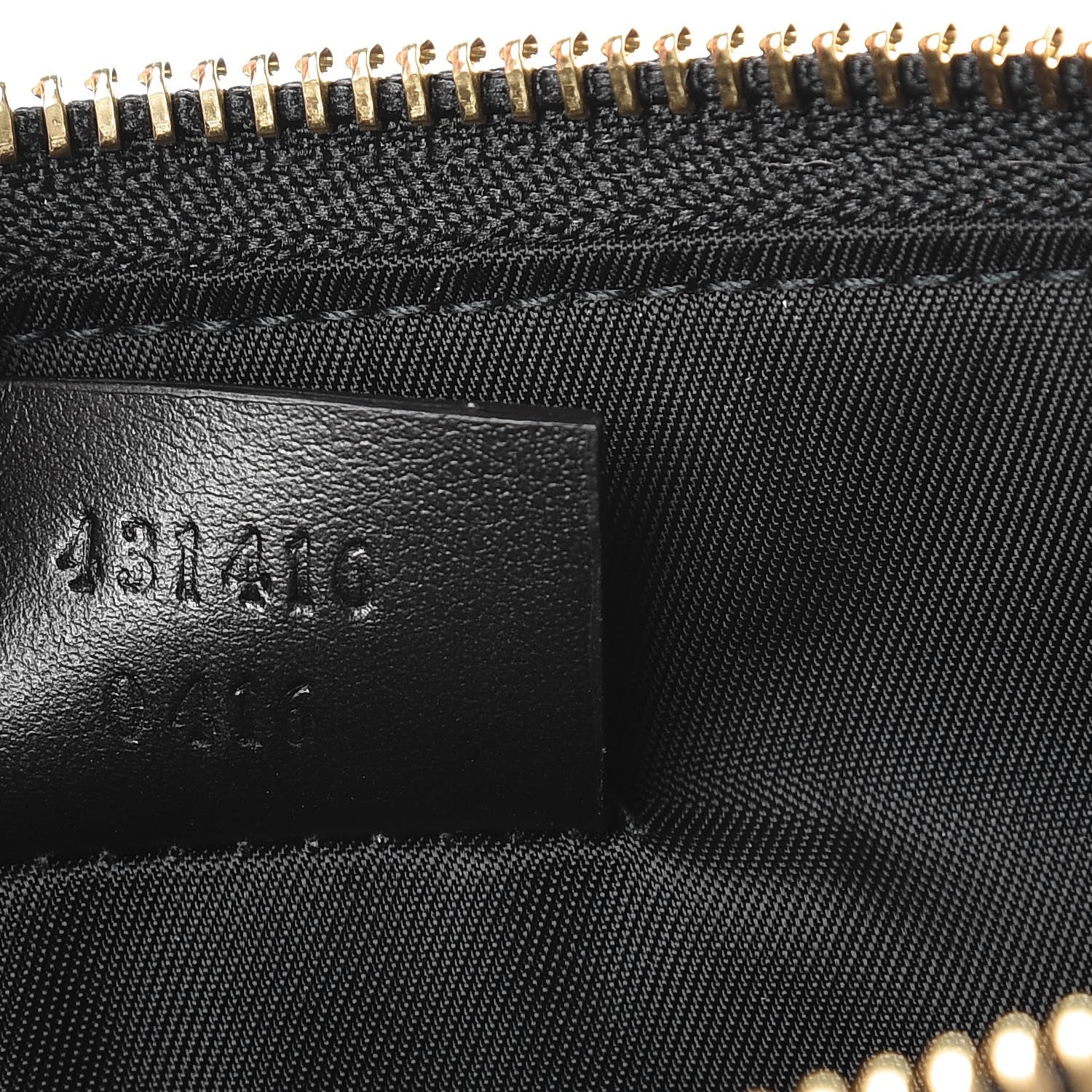 Gucci Calfskin Blind For Love Embroidered Large Zip Pouch Black 7 of 9