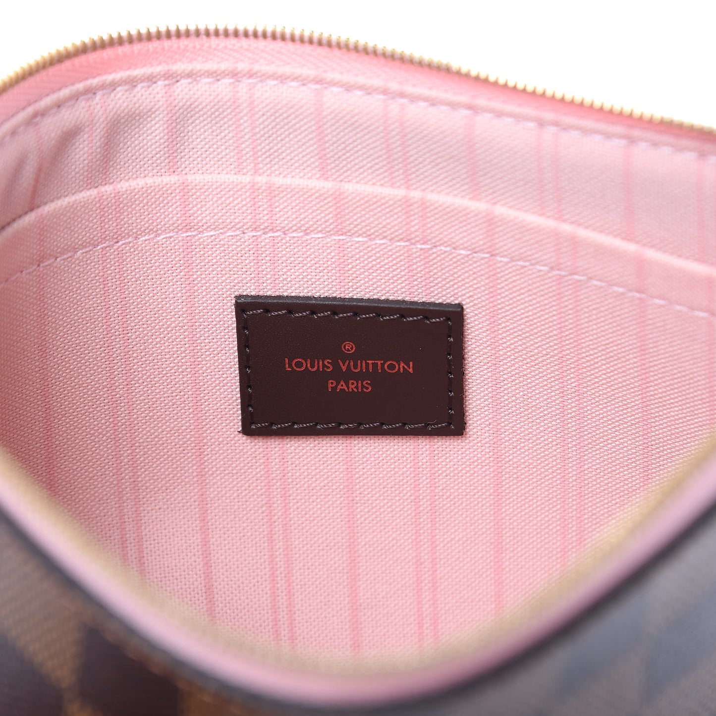 Damier Ebene Neverfull MM GM Pochette Rose Ballerine