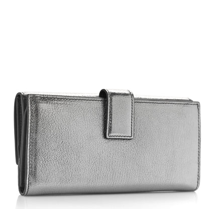 Alexander McQueen Metallic Calfskin Skull Continental Wallet Gunmetal 3 of 10