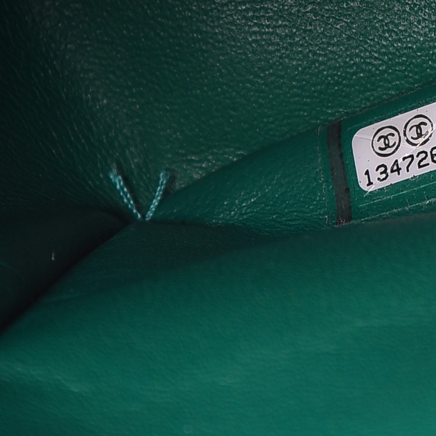 Chanel Lambskin Chevron Quilted Maxi Single Flap Green 8 of 8